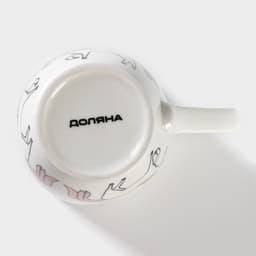 Кружка Доляна «Единорожки», 350 мл, фарфор, белая