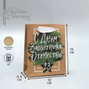Пакет подарочный крафтовый, упаковка, «С 23 февраля», 12×15×5.5 см