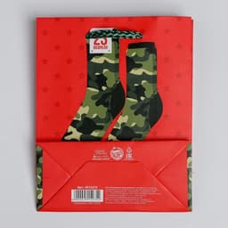 Пакет подарочный ламинированный, упаковка, «С 23 февраля», S 12×15×5.5 см