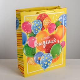 Пакет подарочный ламинированный, упаковка, XXL «С Днём Рождения!», 61×46×20 см