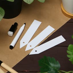 Бирки садовые, для маркировки растений, 10 см, набор 20 шт., маркер, пластик, белые, Greengo