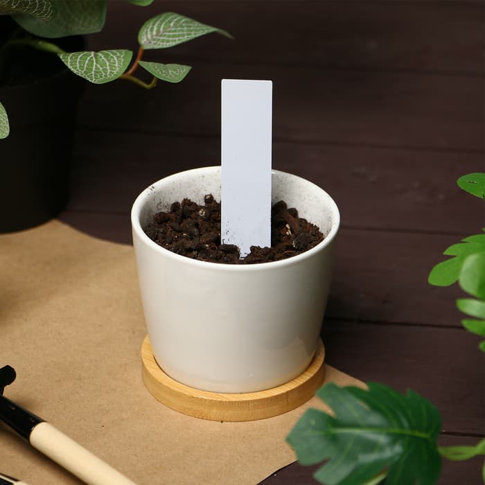 Бирки садовые, для маркировки растений, 10 см, набор 20 шт., маркер, пластик, белые, Greengo