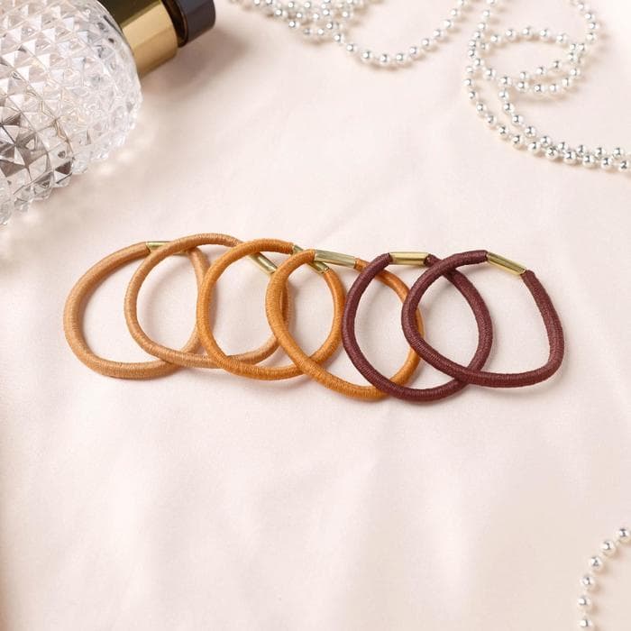 Резинки для волос QF «Мокко», набор 12 шт., 4 см, коричневые