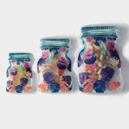 Набор пакетов для хранения сыпучих Доляна «Перья», застёжка zip-lock, 3 шт., 15×10 см, 20×13 см, 24.5×16.5