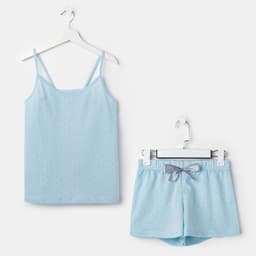 Пижама женская (шорты, топ) KAFTAN «Горошек», размер 40-42, голубая