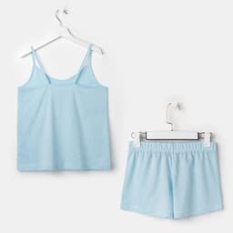 Пижама женская (шорты, топ) KAFTAN «Горошек», размер 40-42, голубая