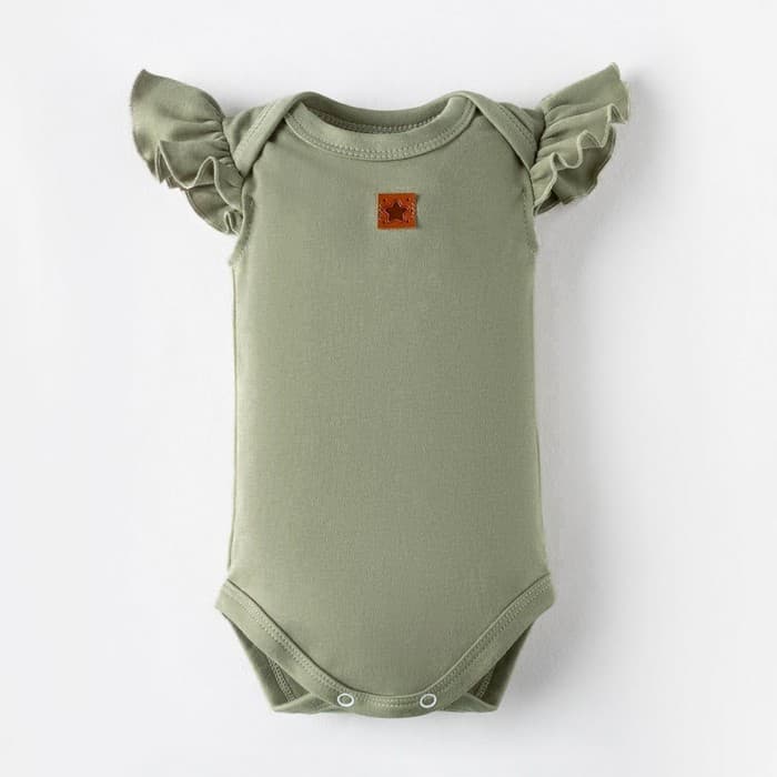 Боди для девочки «Крошка Я» Nature, зелёное, рост 68-74 см
