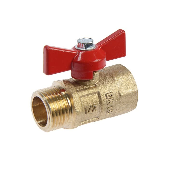 Кран шаровой «ГАЛЛОП» ПРАКТИК DN-15 131, внутренняя/наружная резьба 1/2", «бабочка»