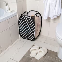 Корзина-сетка Доляна «Горошек», складная, 32×32×52 см, цвет чёрный