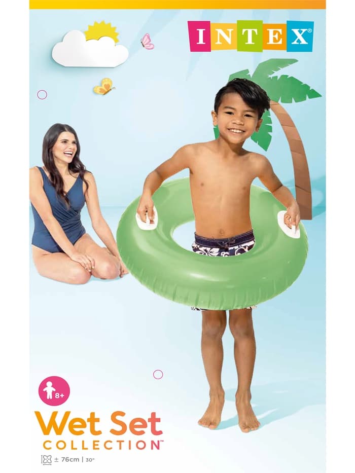 Круг для плавания «Яркое настроение», с ручками, d=76 см, от 8 лет, цвет МИКС, 59258NP INTEX