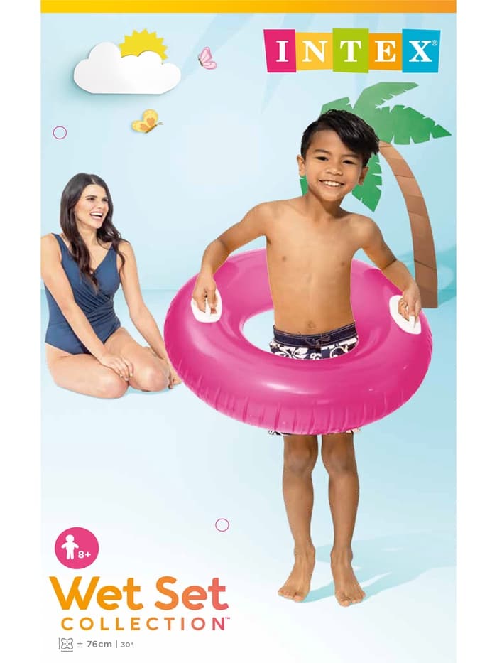 Круг для плавания «Яркое настроение», с ручками, d=76 см, от 8 лет, цвет МИКС, 59258NP INTEX