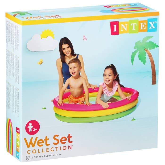Бассейн надувной INTEX «Радуга», с надувным дном, 114×25 см, от 2 лет, 57412NP