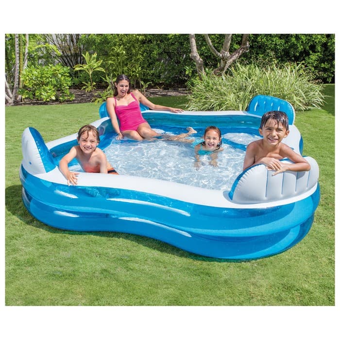 Бассейн надувной «Семейный», с 4 сиденьями, 229×229×66 см, от 3 лет, 56475NP INTEX