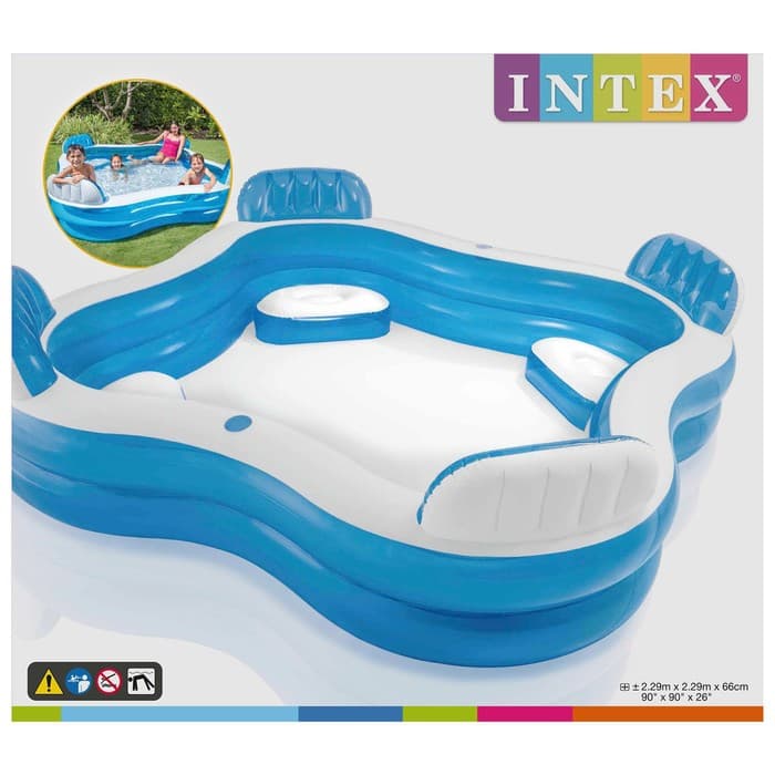 Бассейн надувной «Семейный», с 4 сиденьями, 229×229×66 см, от 3 лет, 56475NP INTEX