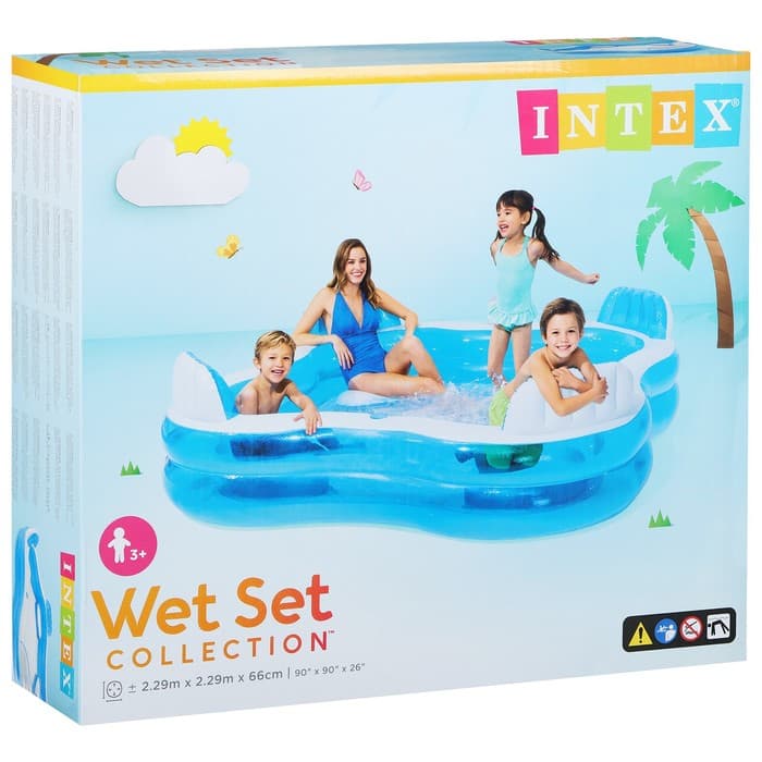 Бассейн надувной «Семейный», с 4 сиденьями, 229×229×66 см, от 3 лет, 56475NP INTEX