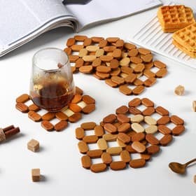 Подставка под горячее Доляна «Бамбук», под кружку, бамбук, 12×12 см