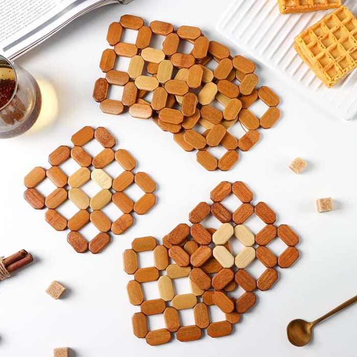 Подставка под горячее Доляна «Бамбук», под кружку, бамбук, 12×12 см