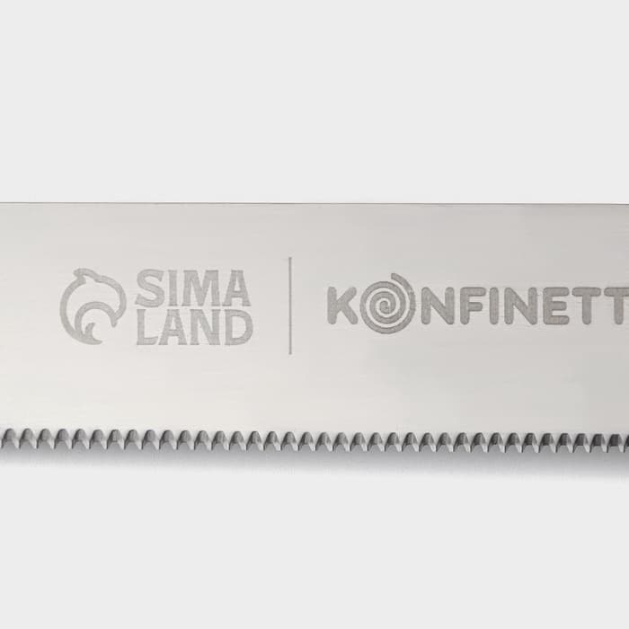 Нож для бисквита мелкие зубцы KONFINETTA, длина лезвия 30 см, деревянная ручка