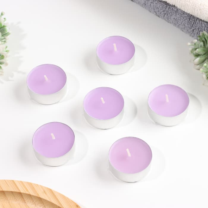 Набор свечей ароматических чайных «Цветы», 3.8×1.6 см, 3.5 ч, 12 г, 6 шт.