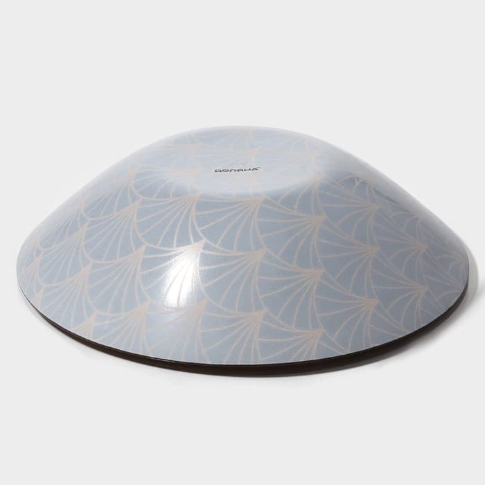 Тарелки Доляна «Золотое перо», 19 предметов: 6 десертных тарелок, 6 обеденных тарелок, 6 мисок, салатник, стекло, чёрные