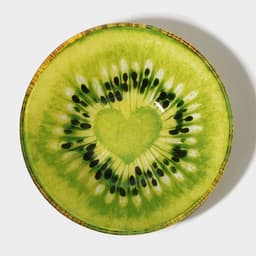 Тарелки Доляна «Романтичный киви», 19 предметов, 6 десертных тарелок, 6 обеденных тарелок, 6 мисок, салатник, стекло, зелёный