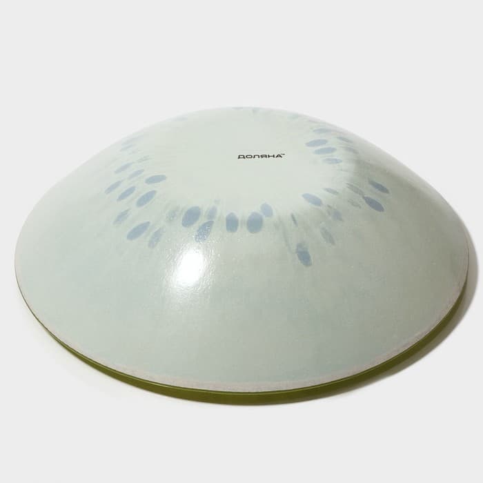 Тарелки Доляна «Романтичный киви», 19 предметов, 6 десертных тарелок, 6 обеденных тарелок, 6 мисок, салатник, стекло, зелёный