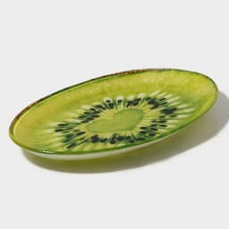 Блюдо сервировочное стеклянное овальное Доляна «Романтичный киви», 24.5×15 см, зелёное