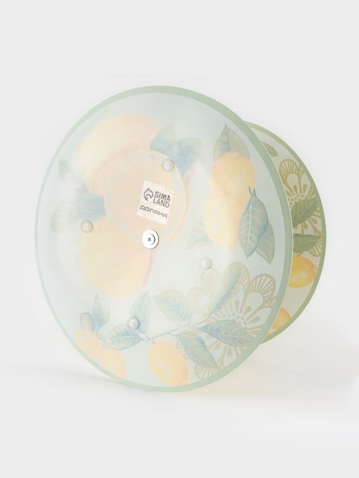 Этажёрка-фруктовница круглая Доляна «Дольче», 2 яруса, d=25/20 см, стекло, жёлтая