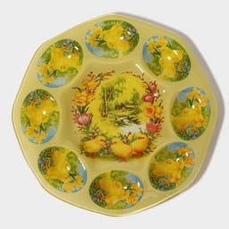 Подставка для яиц Доляна «Цыплята», 21×1 см, 8 ячеек, стекло, жёлтая