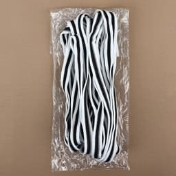 Тесьма трикотажная лампас 15 мм, 9.1±0.5 м, белая, чёрная