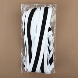 Тесьма трикотажная лампас 40 мм, 9.1±0.5 м, белая, чёрная