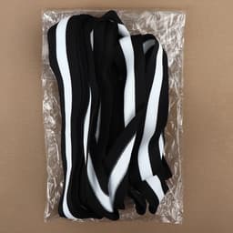 Тесьма трикотажная лампас 40 мм, 9.1±0.5 м, чёрная, белая