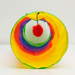 Туннель для кошек, 120×25 см, с игрушкой, разноцветный