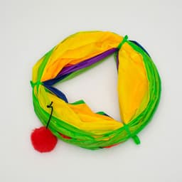 Туннель для кошек, 120×25 см, с игрушкой, разноцветный