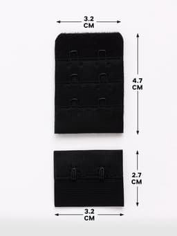 Застёжка для бюстгальтера, 3 ряда 2 крючка, 10 шт., чёрная