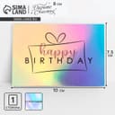 Открытка с голографией Happy birthday, 7.5×10 см