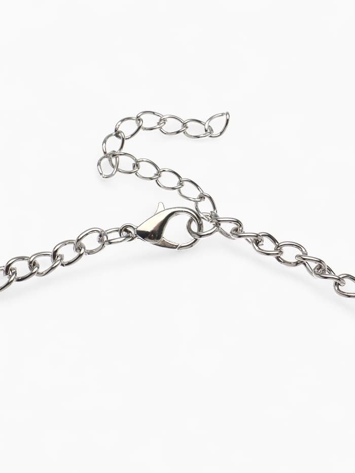 Колье «Гестия», круг, голубое в чернёном серебре, 45 см