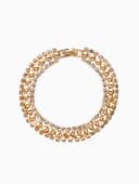 Браслет со стразами «Сияй», L=18 см, 3 ряда, белый в золоте