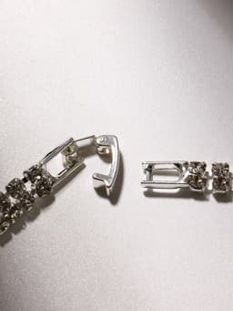 Браслет со стразами «Сияй», L=18 см, 2 ряда, белый в серебре