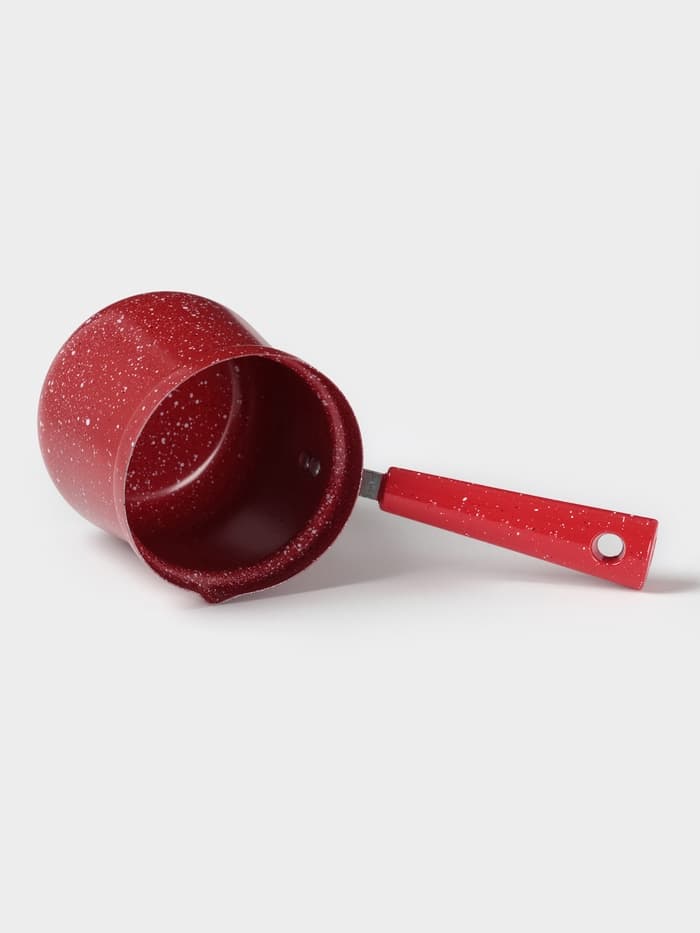 Турка Доляна «Мрамор рэд», 500 мл, d=9 см, 19.5×9×14 см, пластиковая ручка, антипригарное покрытие, индукция, красная