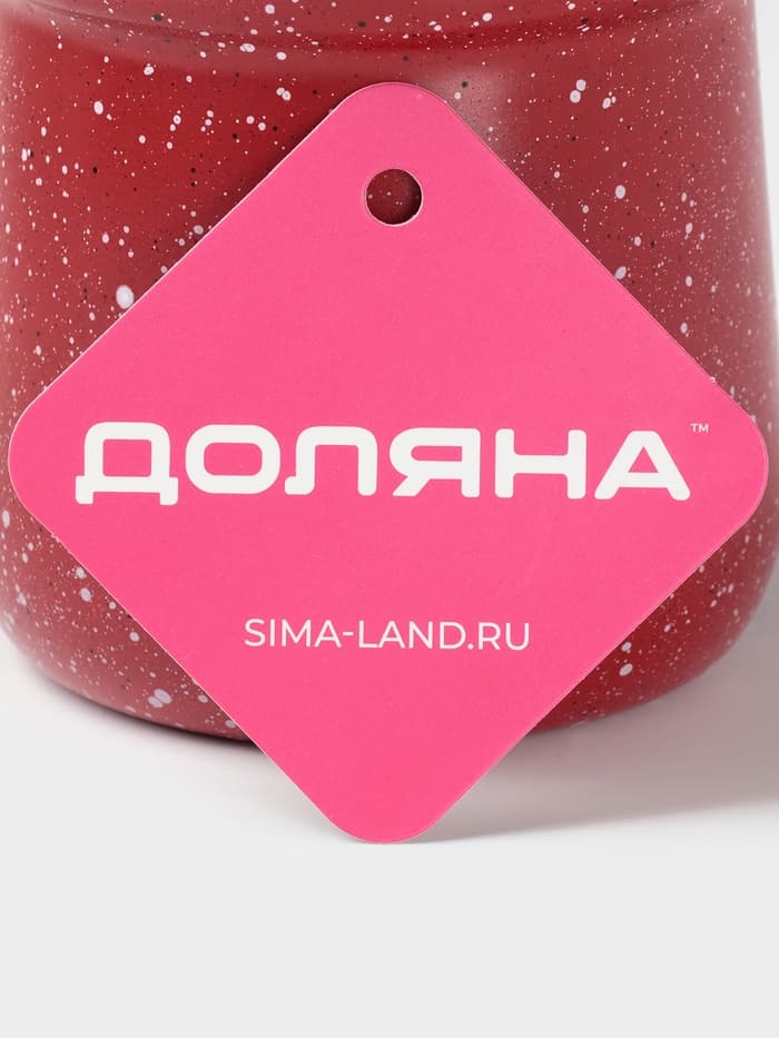 Турка Доляна «Мрамор рэд», 500 мл, d=9 см, 19.5×9×14 см, пластиковая ручка, антипригарное покрытие, индукция, красная