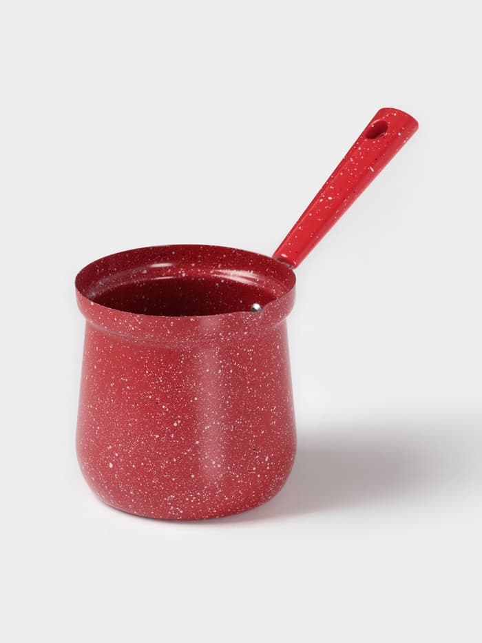 Турка Доляна «Мрамор рэд», 800 мл, d=10 см, антипригарное покрытие, индукция, красная