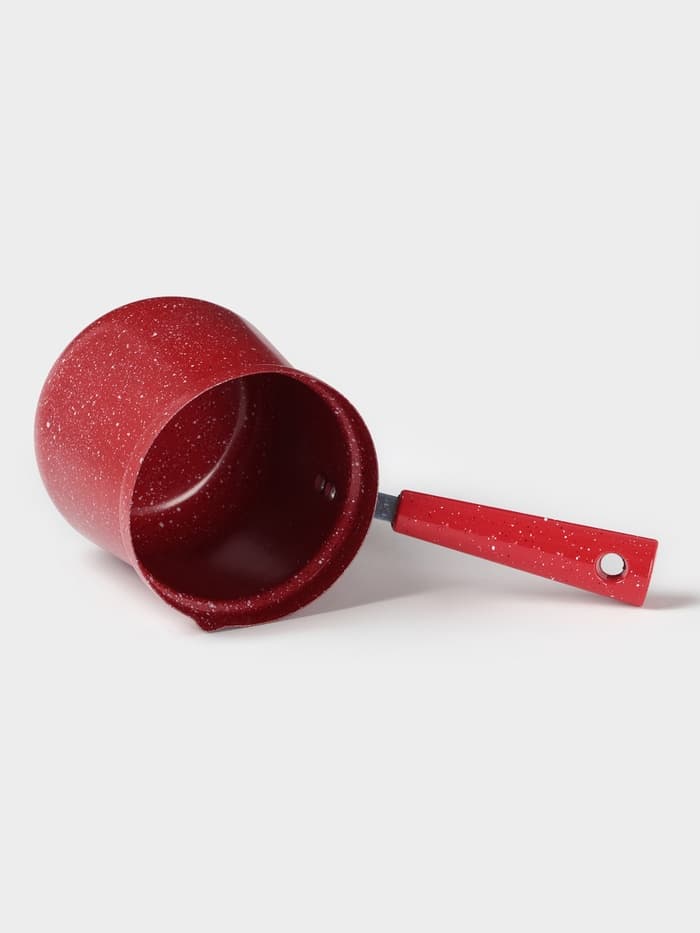Турка Доляна «Мрамор рэд», 800 мл, d=10 см, антипригарное покрытие, индукция, красная