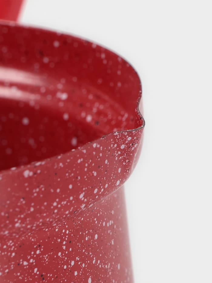 Турка Доляна «Мрамор рэд», 800 мл, d=10 см, антипригарное покрытие, индукция, красная