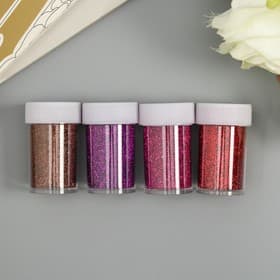 Глиттер в баночке с дозатором «Пудра красная палитра», набор 4 шт. 1б=8 г, 2.8×10.7×5.2 см