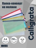Папка-конверт на молнии А4 Calligrata «Клеточка», 250 мкм, МИКС