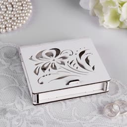 Шкатулка под кольца «Хохлома», белый, 10×9.5×2.6 см