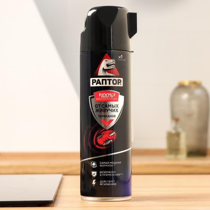 Аэрозоль от насекомых «Раптор», от тараканов, спрей, 430 мл