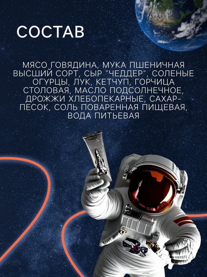 Космическое питание «Техасский бургер» в тюбике 115 г