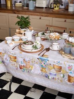 Скатерть «Этель. Пасхальные куличи» 220×147 см, 100% хлопок, саржа 190 г/м²